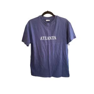 HRLA Los Angeles unisex navy blue short sleeve embroidered Atlanta T-shirt, S/L